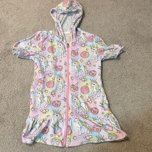 Unicorn Print Kids Swim Coverup